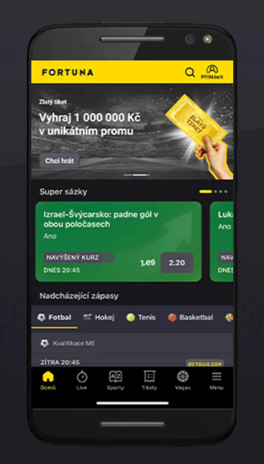 Fortuna Poker – výběr cash game stolů a variant pokeru v mobilní aplikaci Mobilní telefon s aplikací Fortuna Poker zobrazující nabídku her Texas Hold’em, Omaha, Omaha Hi-Lo a Speed Poker s počtem hráčů u stolů